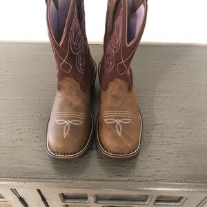 Ariat Brown and Purple Heeled Boots